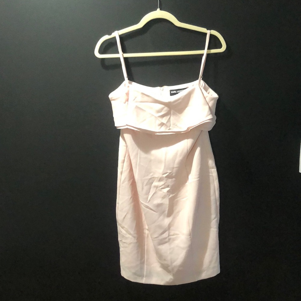 Karl Lagerfeld spaghetti strap with ruffle